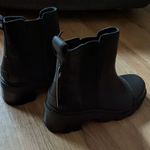 Sorel NEW NWT Womens Black Leather Chelsea Joan Now Boots Booties Waterproof - Picture 7 of 8